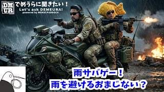 雨サバゲー！雨を避けるおまじない？【でめうらに聞きたい！】#モケイパドック #でめちゃん #裏方さん #炸裂キウイ #隼 #バイク #サバイバルゲーム #雨男 #車移動